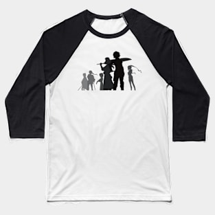 Danmachi Anime Season 4 Hestia Familia Member in Black Silhouette Baseball T-Shirt